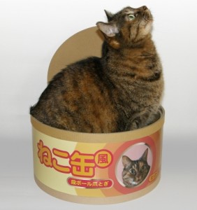 ねこ缶風段ボール爪とぎ
